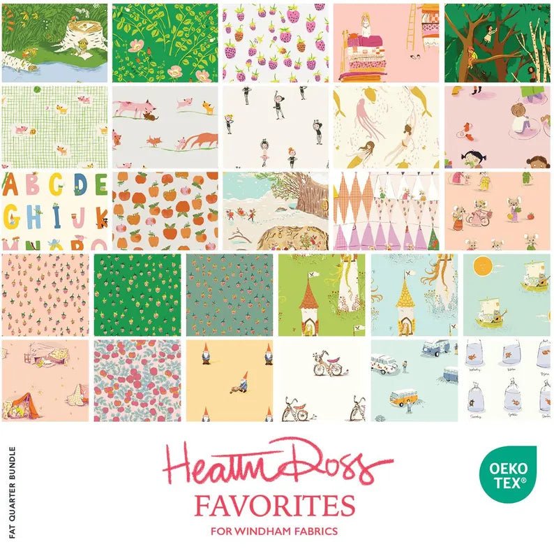 Heather Ross | Favorites Dream Bike White | Windham Fabric | Sold by the Half Yard