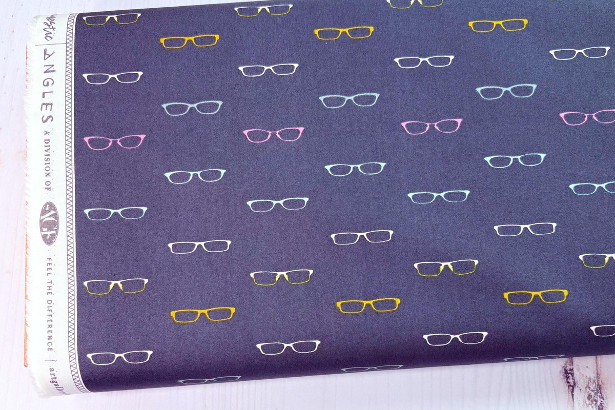 Art Gallery Fabric | Reader Glasses Fabric | Hooked by Mister Domestic Quilt | Cotton fabric | Sold by the Half Yard
