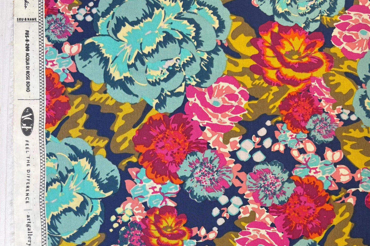 AGF Fabric | Boho Fusions Collection | Acqua Di Rose Boho |FUS-B-200 | Quilt Fabric by Art Gallery Fabrics | Sold by Half Yard