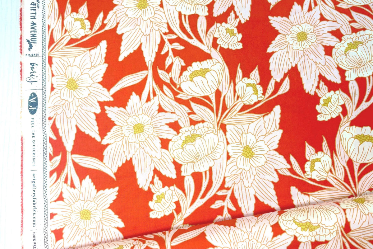AGF Fabric | Madison Avenue Blaze 365 Fifth Avenue Collection | Art Gallery Fabric | 100% Quilters Cotton | Sold by the Half Yard