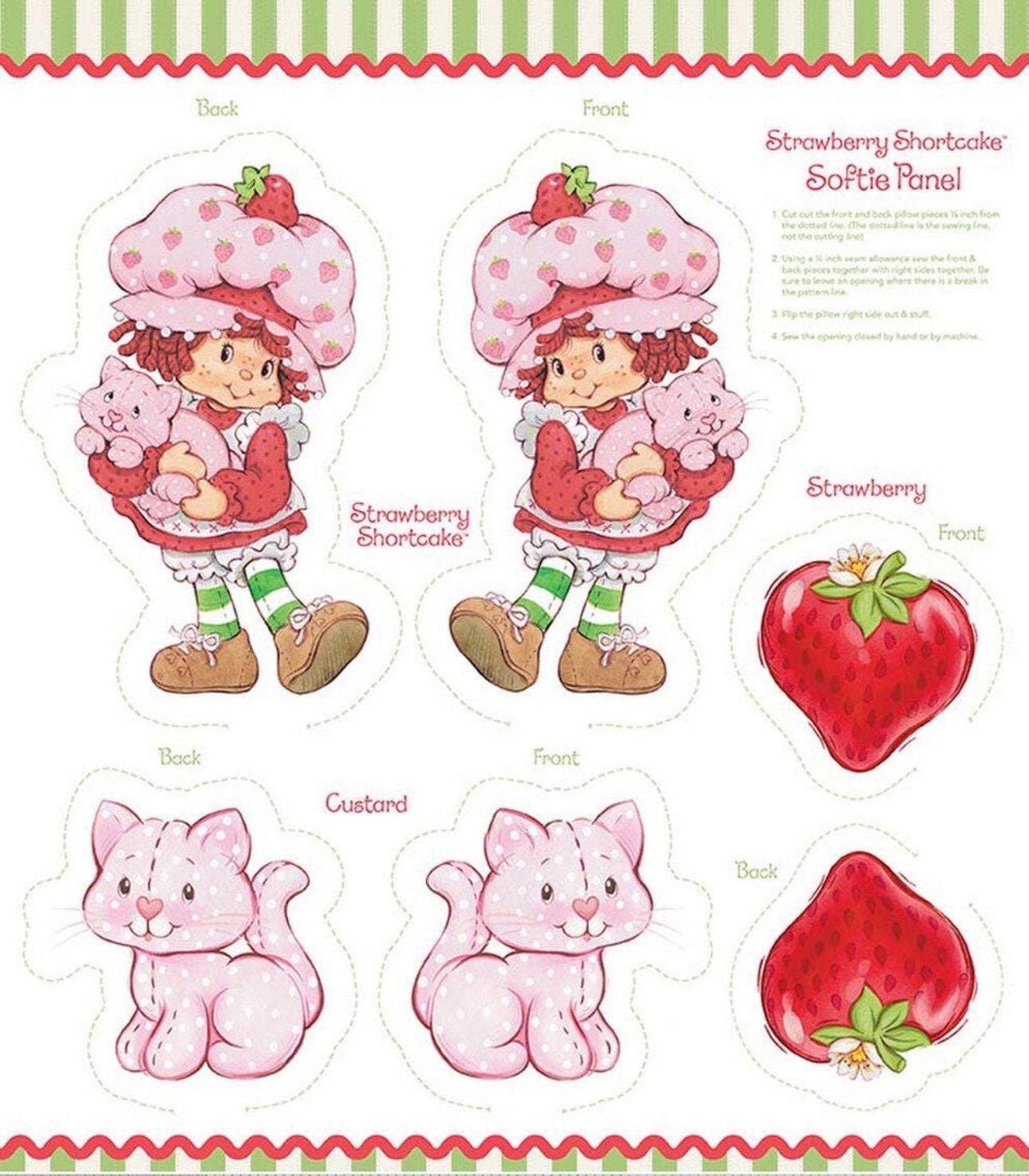 PRE-Order November | The World of Strawberry Shortcake™ Softie Panel, Sold by Panel