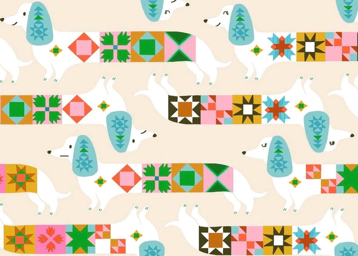 1 800 Notion Quilty Dog Shell by Ruby Star Society for Moda Fabrics. Sold in 1/2 Yard Increments
