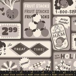 PREORDER RSS | Sparkle Shopper Retro Shopping in Newsprint | March 2027 | Half Yard