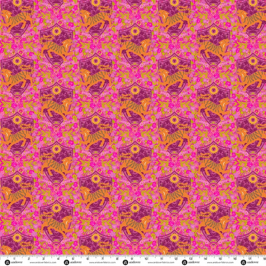 PRE-ORDER Nov 2026 | Menagerie by Alison Glass | Tiger in Strawberry | Half Yard