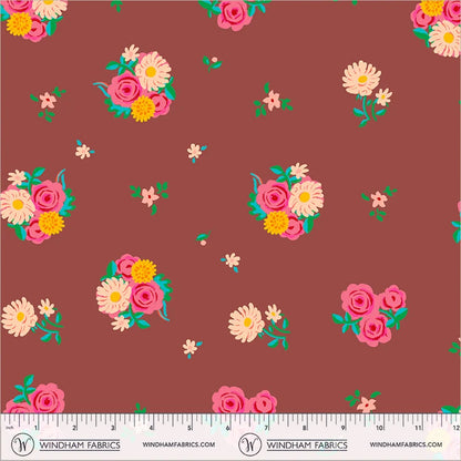 PRE-Order Heather Ross | Boat Race - Denyse Floral Brown | Half Yard - March 2027