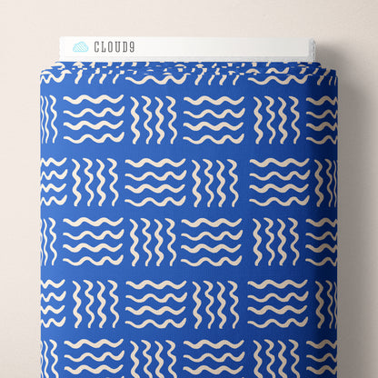 PREORDER March | Saltwater Lines Blue/Ivory by Cloud9 229877 | Sold by Half Yard
