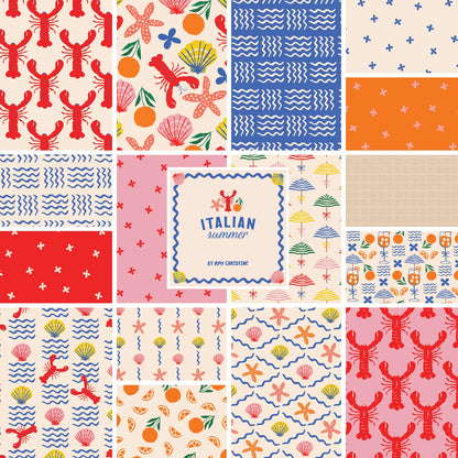 PREORDER March | Italian Summer | Lobster Lunch 229885 by Cloud9 | Sold by Half Yard