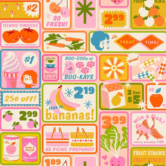 PREORDER RSS | Sparkle Shopper Retro Shopping in Multi | March 2027 | Half Yard