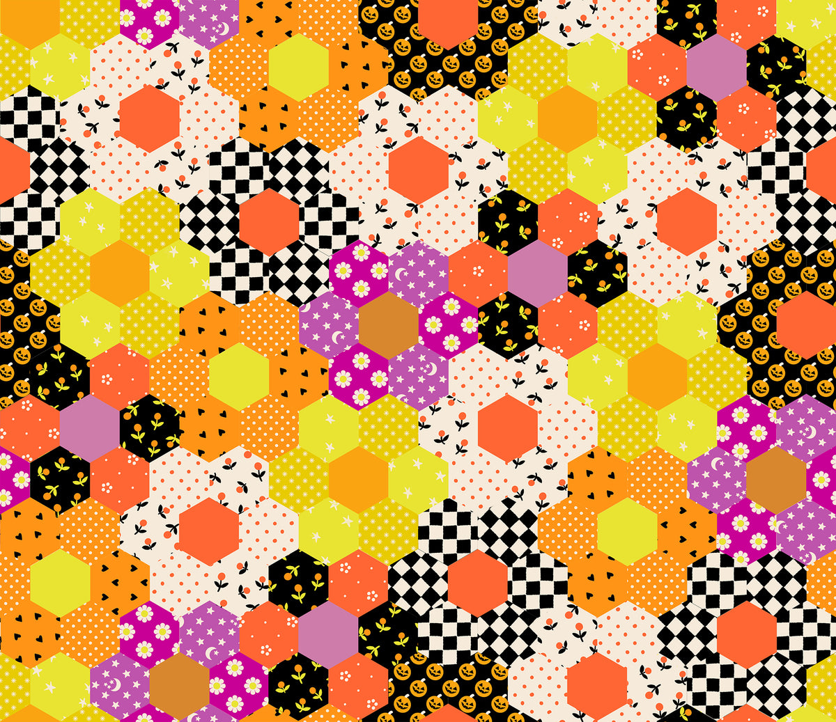 PREORDER RSS | Boo Valley - Halloween Patchwork in Cheddar | June 2027 | Half Yard