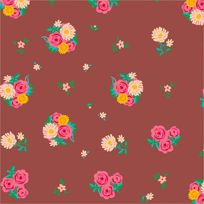 PRE-Order Heather Ross | Boat Race - Denyse Floral Brown | Half Yard - March 2027