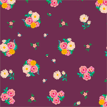 PRE-Order Heather Ross | Boat Race - Denyse Floral Plum | Half Yard - March 2027