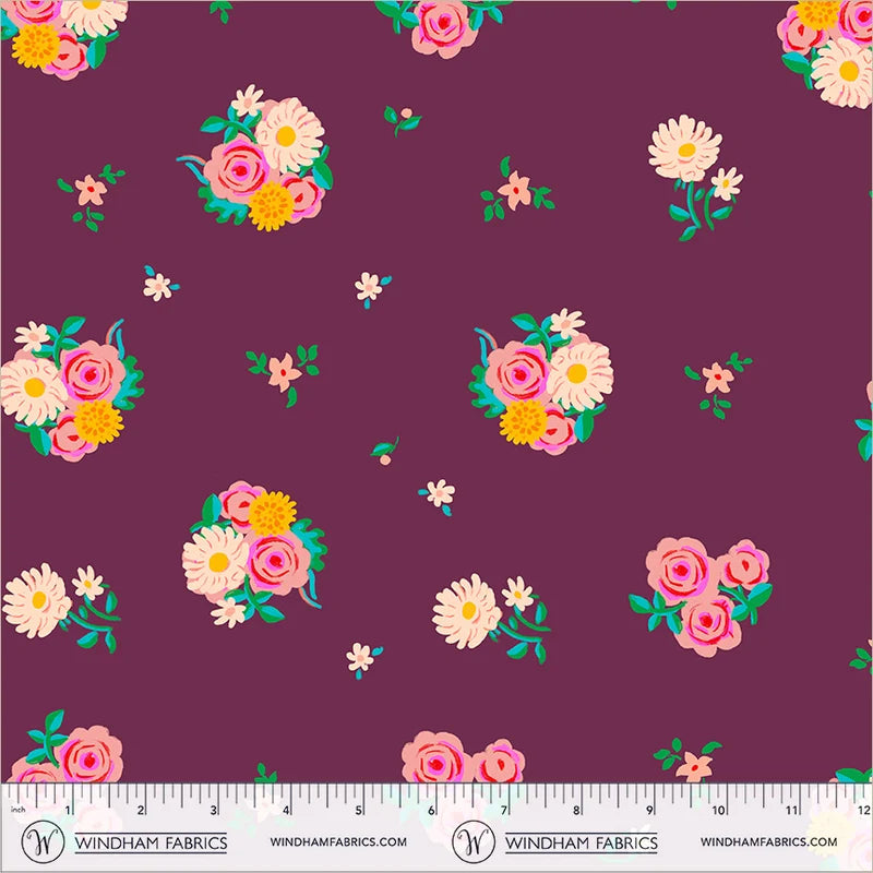 PRE-Order Heather Ross | Boat Race - Denyse Floral Plum | Half Yard - March 2027