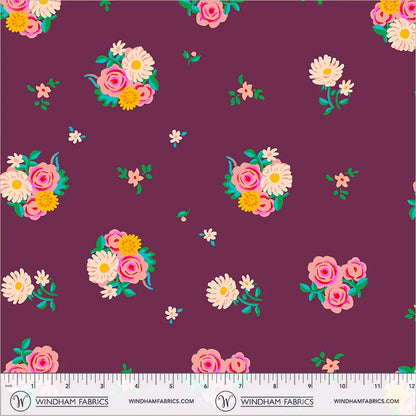 PRE-Order Heather Ross | Boat Race - Denyse Floral Plum | Half Yard - March 2027