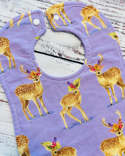 Baby Bibs - Baby Girl Bibs - Girl Deer Bibs - Bibs - Girl Baby Bib - Baby Shower Gift - Baby's First Christmas Gift - Deer Bib - Baby Girl