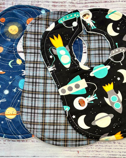 Baby Bibs - Baby Bib Set - Space Bib - Rocket Ship Bib - Astronaut Bib - Baby Bibs - Baby Shower Gift - Baby's Christmas Gift - Bibs