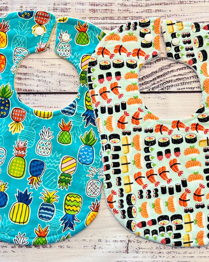 Baby Bibs - Baby Boy Bibs - Sushi Bibs - Bibs - Pineapple Baby Bib - Aloha Bibs - Baby Shower Gift - Baby Christmas Gift - Hawaiian Bibs