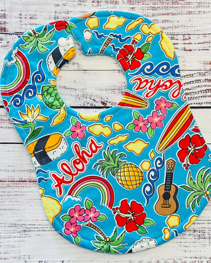 Baby Bibs - Baby Boy Bibs - Turtle Bibs - Bibs - Surfer Baby Bib - Aloha Bibs - Baby Shower Gift - Baby Christmas Gift - Hawaiian Bibs