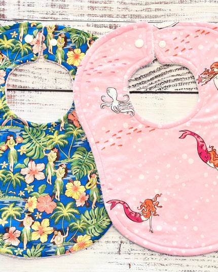 Baby Bibs - Baby Girl Bibs - Aloha Bibs - Bibs - Mermaid Baby Bib - Hula Girl - Baby Shower Gift - Baby Christmas Gift - Aloha Baby - Hawaii