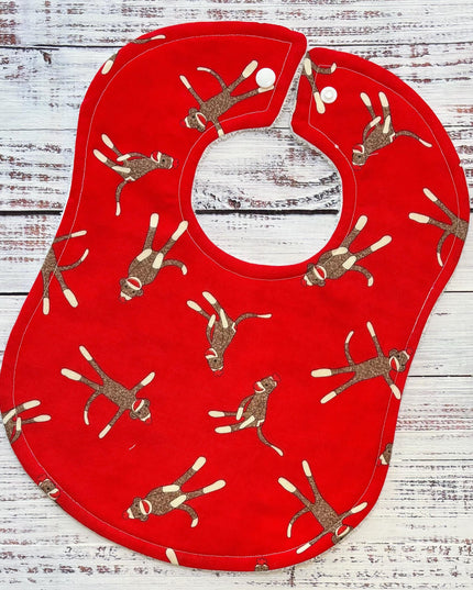 Sock Monkey Baby Bib - Baby Boy Bibs - Retro Toys Bibs - Bibs - Bibs - Baby Shower Gift - Baby Christmas Gift - Sock Monkey