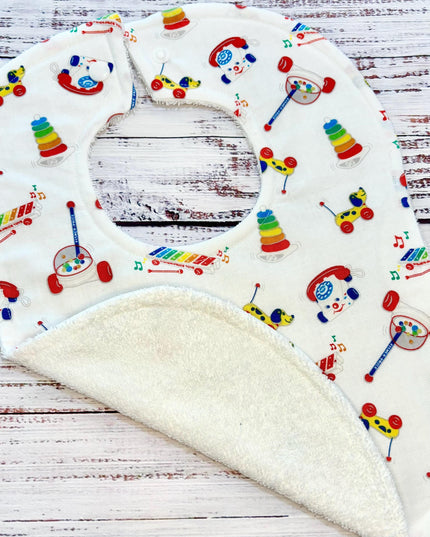 Vintage Toy - Baby Bib - Baby Boy Bibs - Retro Toys Bibs - Bibs - Baby Shower Gift - Baby Christmas Gift - Retro Toy - Sock Monkey