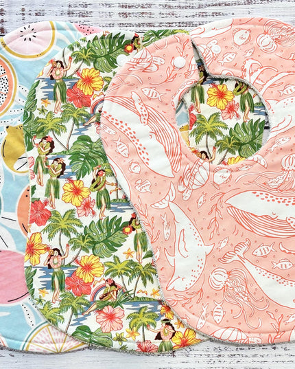 Tropical Baby Bibs | Hawaiian Baby Bib | Fruit | Fruit Baby Bib | Drool Bibs | Girl Baby Bib Gift Set | Toddler Bibs | New Baby Gift