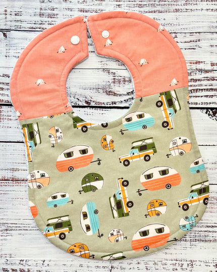 Baby Bibs - Baby Girl Bibs - Camping Bib - Bib - Bibs - Girl Camping Bib - Baby Shower Gift - Baby's First Christmas Gift