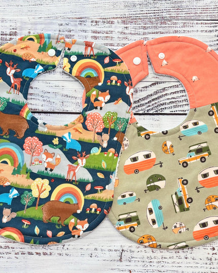 Baby Bibs - Baby Girl Bibs - Camping Bib - Bib - Bibs - Girl Camping Bib - Baby Shower Gift - Baby's First Christmas Gift