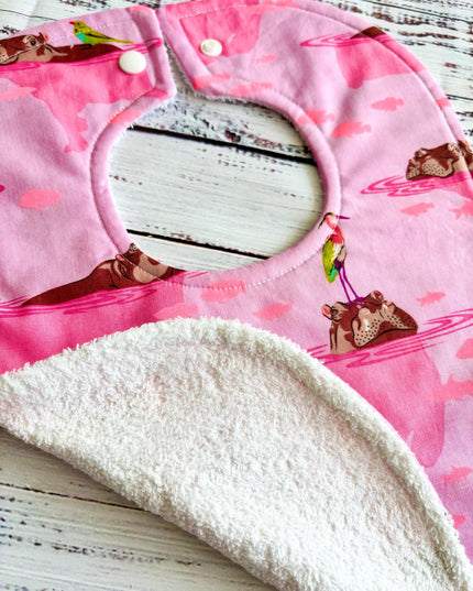 Baby Bibs - Baby Girl Bibs - Baby Hippo - Bibs - Hippos - Baby Shower Gift - Baby Christmas Gift - Baby Gift