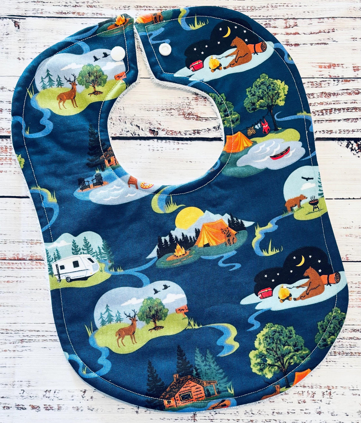 Baby Bibs - Baby Boy Bibs - Bear Bib - Camping Bib - Baby Shower Gift - Baby's First Christmas Gift - Baby Bib Set