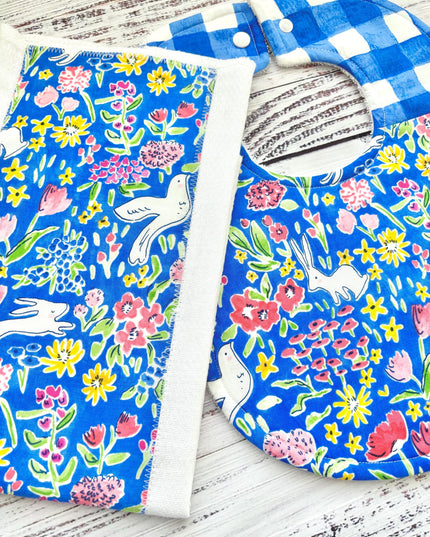 Baby Bib and Burp Cloth - Baby Girl Bibs - Baby Shower Gift - Baby's First Christmas Gift - Bib and Burp Cloth Set - Bib Burp Cloth Set