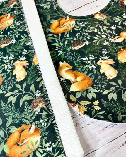 Baby Bib and Burp Cloth - Baby Bibs - Deer Bib - Forest Animals - Baby Shower Gift - Baby's First Christmas Gift