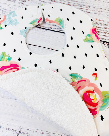 Baby Bib and Burp Cloth - Baby Girl Bibs - Boho Bib - Boho - Baby Shower Gift - Baby's First Christmas Gift