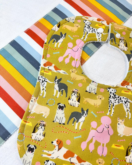 Baby Bib and Burp Cloth - Baby Bibs - Dog Bib - Dogs - Baby Shower Gift - Baby's First Christmas Gift