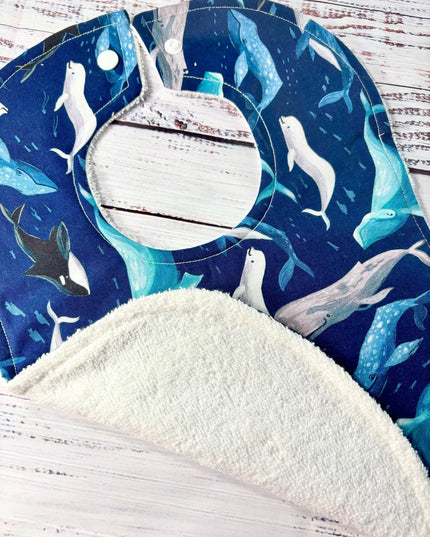 Baby Bibs - Baby Boy Bibs - Aloha Bib - Whale Bib - Whales - Baby Shower Gift - Baby's First Christmas Gift - Baby Bib Set - Hawaiian