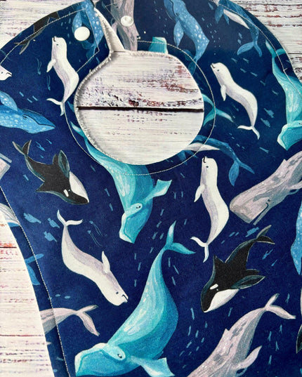 Baby Bibs - Baby Boy Bibs - Aloha Bib - Whale Bib - Whales - Baby Shower Gift - Baby's First Christmas Gift - Baby Bib Set - Hawaiian