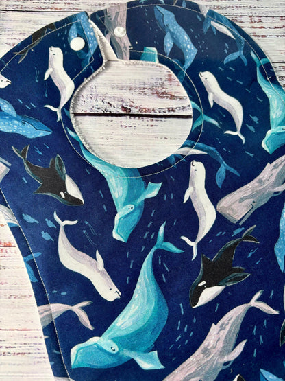 Baby Bibs - Baby Boy Bibs - Aloha Bib - Whale Bib - Whales - Baby Shower Gift - Baby's First Christmas Gift - Baby Bib Set - Hawaiian