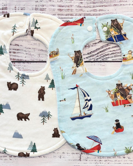 Baby Bibs - Baby Bib Set - Woodland Animals - Bear Bib - Deer Bib - Fox Bib - Camping Bib - Baby Shower Gift - Baby's Christmas Gift