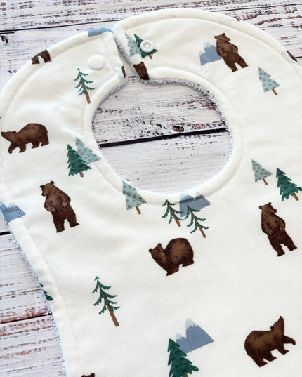 Baby Bibs - Baby Boy Bibs - Bear Bib - Camping Bib - Baby Shower Gift - Baby's First Christmas Gift - Baby Bib Set