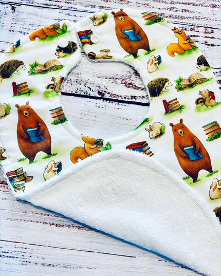 Woodland Animals Baby Bib, Baby Shower Gift, Fox Bib, Gift Under 20, Newborn Baby Gift, New Parents, Drool Bib, Bears Bib, Bears, Fox