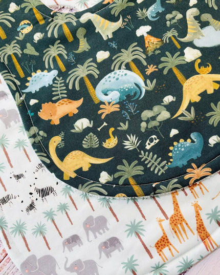 Dinosaur Baby Bib Gift Set | Dinosaur Bibs | Dinosaur Drool Bib | Boy Baby Bibs | Boy Drool Bibs | New Baby Gift | Dinosaur Baby Gift