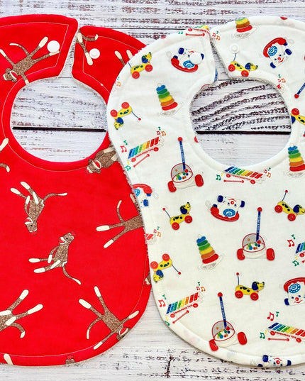 Vintage Toy - Baby Bib - Baby Boy Bibs - Retro Toys Bibs - Bibs - Baby Shower Gift - Baby Christmas Gift - Retro Toy - Sock Monkey