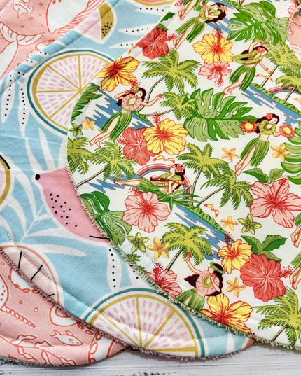 Tropical Baby Bibs | Hawaiian Baby Bib | Fruit | Fruit Baby Bib | Drool Bibs | Girl Baby Bib Gift Set | Toddler Bibs | New Baby Gift