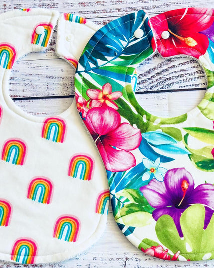 Baby Bibs - Baby Girl Bibs - Aloha Bibs - Bibs - Tropical Baby Bib - Rainbows - Baby Shower Gift - Baby Christmas Gift - Aloha Baby - Hawaii