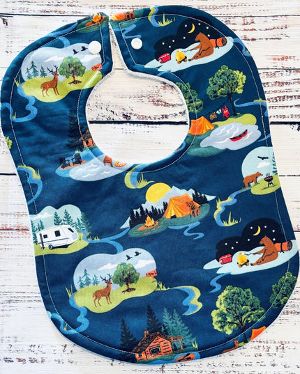 Baby Bibs - Baby Bib Set - Bear Bib - Fishing Bib - Camping Bib - Baby Bibs - Camping Bib - Baby Shower Gift - Baby's Christmas Gift - Bibs