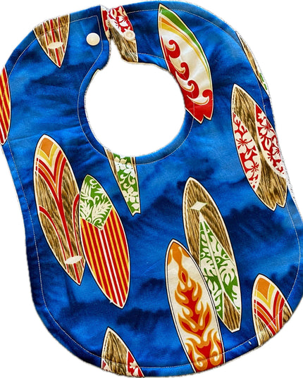 Baby Bibs and Burp Cloth - Baby Boy Bibs - Keiki - Surfer Bib - Surfboard - Baby Shower Gift - Baby's First Christmas Gift - Bib and Burpie