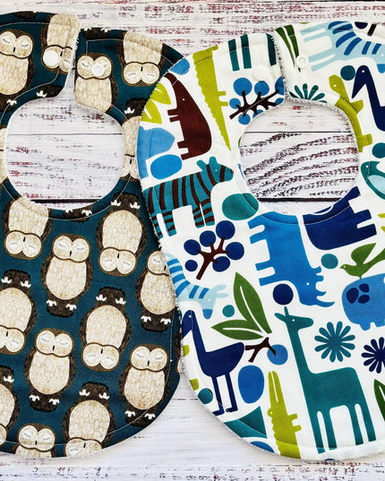 Baby Bib Gift Set | Owl Bibs | Drool Bib | Boy Baby Bibs | Boy Drool Bibs | New Baby Gift | Baby Gift | Baby Bib | Baby Elephant