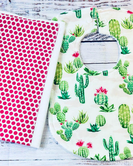 Baby Bib and Burp Cloth - Baby Bibs - Cactus Bib - Cactus - Baby Shower Gift - Baby's First Christmas Gift