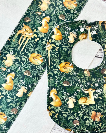 Baby Bib and Burp Cloth - Baby Bibs - Deer Bib - Forest Animals - Baby Shower Gift - Baby's First Christmas Gift