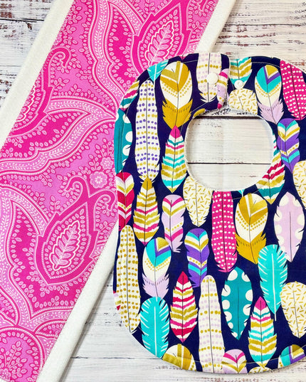 Baby Bib and Burp Cloth - Baby Bibs - Boho Bib - Boho - Baby Shower Gift - Baby's First Christmas Gift