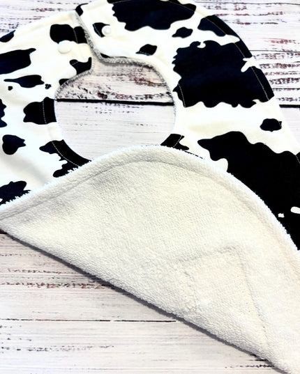 Baby Cow Bib, Baby Bibs, Cowboy Party, Cowgirl Party, Farm Animal Baby Bib, Farm Themed Birthday Party, Cow Print, Barnyard Party, Bibs